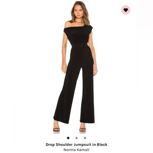 REVOLVE Black Drop Shoulder Jumpsuit / Norma Kamali